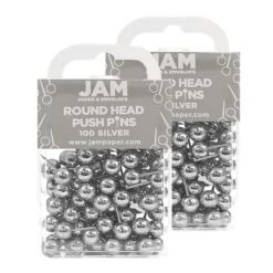 JAM Paper Colored Map Tacks, Silver, 2 Packs Of 100 (22432214A) -Fiskar Shop sp29738116 s7