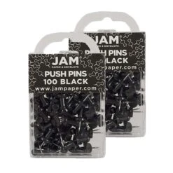 JAM Paper Push Pins, Black, 2 Packs Of 100 (222419046A) 6 JAM Paper Push Pins, Black, 2 Packs Of 100 (222419046A) -Fiskar Shop sp29738211 s7