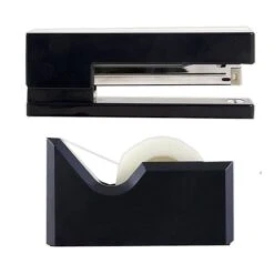JAM PaperOffice & Desk Sets, Stapler And Tape Dispenser, 20 Sheet Capacity, Black (3378BK)