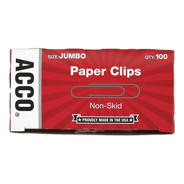 ACCO Economy Jumbo Paper Clips, Silver, 100/Box (A7072585) 2 ACCO Economy Jumbo Paper Clips, Silver, 100/Box (A7072585) - Image 2