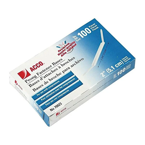 ACCO Premium Prong Fasteners, Silver, 100/Box (A7070023) 2 ACCO Premium Prong Fasteners, Silver, 100/Box (A7070023) - Image 2