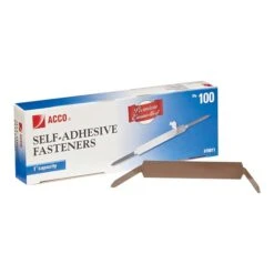 ACCO Premium Folder Fasteners, Brown/Silver, 100/Box (A7070011)