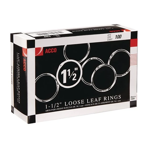 ACCO Book Rings, Silver, 100/Box (A7072204) 2 ACCO Book Rings, Silver, 100/Box (A7072204) - Image 2
