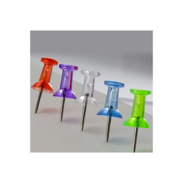 Officemate Push Pins, Translucent Assorted Colors, 200/Tub (35710) 2 Officemate Push Pins, Translucent Assorted Colors, 200/Tub (35710) - Image 2