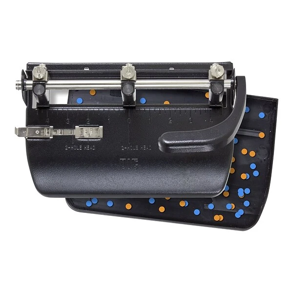 Officemate Heavy Duty Adjustable 2-3 Hole Punch With Lever Handle, 32 Sheet Capacity, Black (90078) 3 Officemate Heavy Duty Adjustable 2-3 Hole Punch With Lever Handle, 32 Sheet Capacity, Black (90078) - Image 3