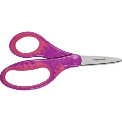 Fiskars Softgrip 5" Stainless Steel Kid's Scissors, Pointed Tip, Assorted Colors (194230-1001)