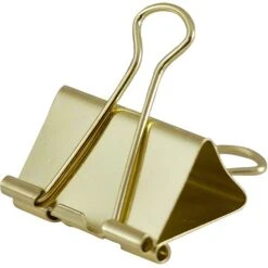 JAM Paper® Binder Clips, Large, 41mm, Gold Binderclips, 12/pack (340BCgo)