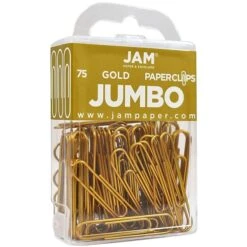 JAM Paper® Colored Jumbo Paper Clips, Large 2 Inch, Gold Paperclips, 2 Packs Of 75 (21832060a) -Fiskar Shop sp4798230 s7