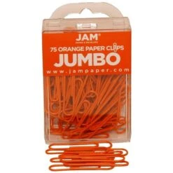 JAM Paper® Colored Office Desk Supplies Bundle, Orange, Jumbo Paper Clips & Medium Binder Clips, 1 Pack Of Each (4218339OR)