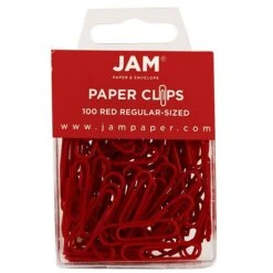 JAM Paper® Colored Office Desk Supplies Bundle, Red, Paper Clips & Binder Clips, 1 Pack Of Each, 2/pack (218334re)