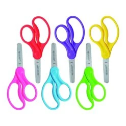 Westcott® School 5" Stainless Steel Kid's Scissors, Blunt Tip, Assorted Colors, 6/Pack (16454)