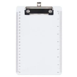 JAM Paper Plastic Clipboard, Memo Size, Clear, 12/Pack (331CPMCLAZ)
