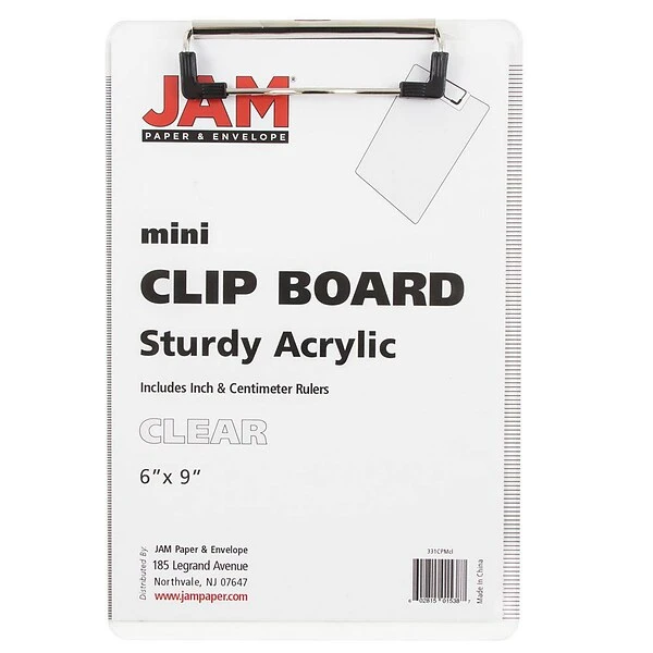 JAM Paper Plastic Clipboard, Memo Size, Clear, 12/Pack (331CPMCLAZ) 2 JAM Paper Plastic Clipboard, Memo Size, Clear, 12/Pack (331CPMCLAZ) - Image 2