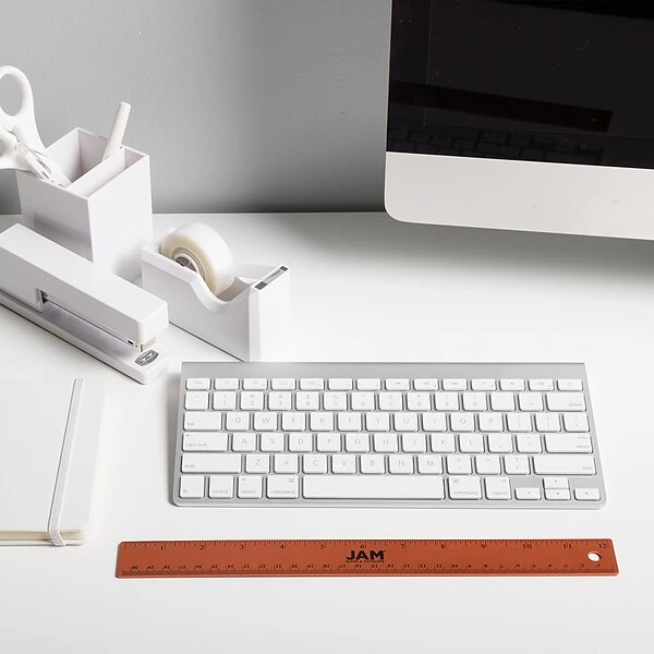 JAM Paper Stainless Steel 12" Ruler, Orange (347M12OR) 4 JAM Paper Stainless Steel 12" Ruler, Orange (347M12OR) - Image 4