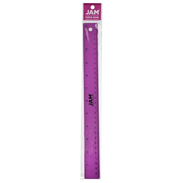 JAM Paper Stainless Steel 12" Ruler, Purple (347M12PU) 3 JAM Paper Stainless Steel 12" Ruler, Purple (347M12PU) - Image 3