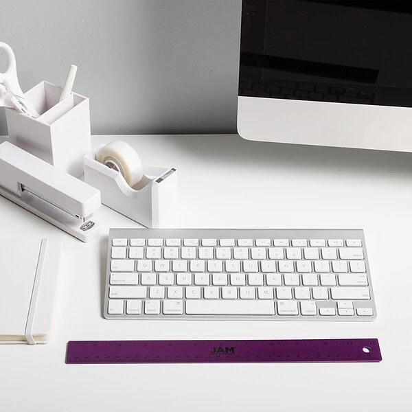 JAM Paper Stainless Steel 12" Ruler, Purple (347M12PU) 4 JAM Paper Stainless Steel 12" Ruler, Purple (347M12PU) - Image 4