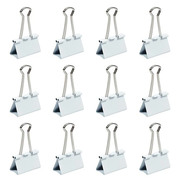 JAM Paper Large Binder Clips, 3/4" Capacity, White, 12/pack (340BCwh) 4 JAM Paper Large Binder Clips, 3/4" Capacity, White, 12/pack (340BCwh) - Image 4