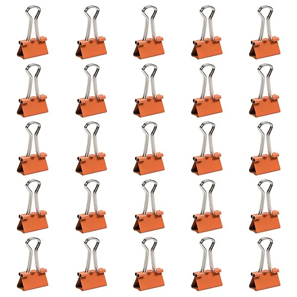 JAM Paper Colorful Small Binder Clips, 3/8" Capacity, Orange, 25/Pack (334BCOR) 4 JAM Paper Colorful Small Binder Clips, 3/8" Capacity, Orange, 25/Pack (334BCOR) - Image 4