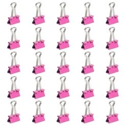 JAM Paper Colored Small Binder Clips, 3/8" Capacity, Pink, 25/pack (334BCPI) -Fiskar Shop sp93881047 s7