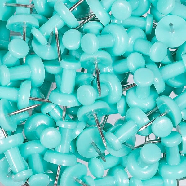 JAM Paper Push Pins, Teal, 100/Pack (22432067) 4 JAM Paper Push Pins, Teal, 100/Pack (22432067) - Image 4