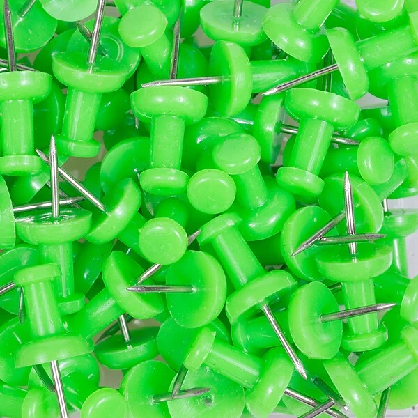 JAM Paper Push Pins, Lime Green, 100/Pack (522416893) 4 JAM Paper Push Pins, Lime Green, 100/Pack (522416893) - Image 4