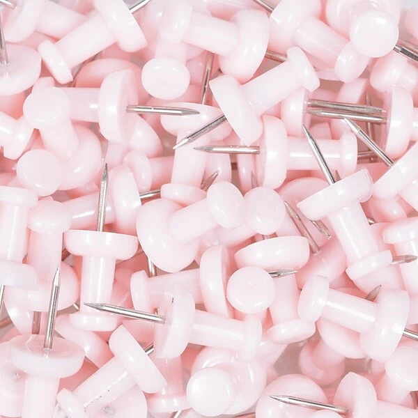 JAM Paper Pushpins, Baby Pink, 100/Pack (222419048) 4 JAM Paper Pushpins, Baby Pink, 100/Pack (222419048) - Image 4