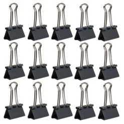 JAM Paper Colorful Binder Clips, Medium, 5/8" Capacity, Grey, 15/Pack (339BCGY) -Fiskar Shop sp97536535 s7